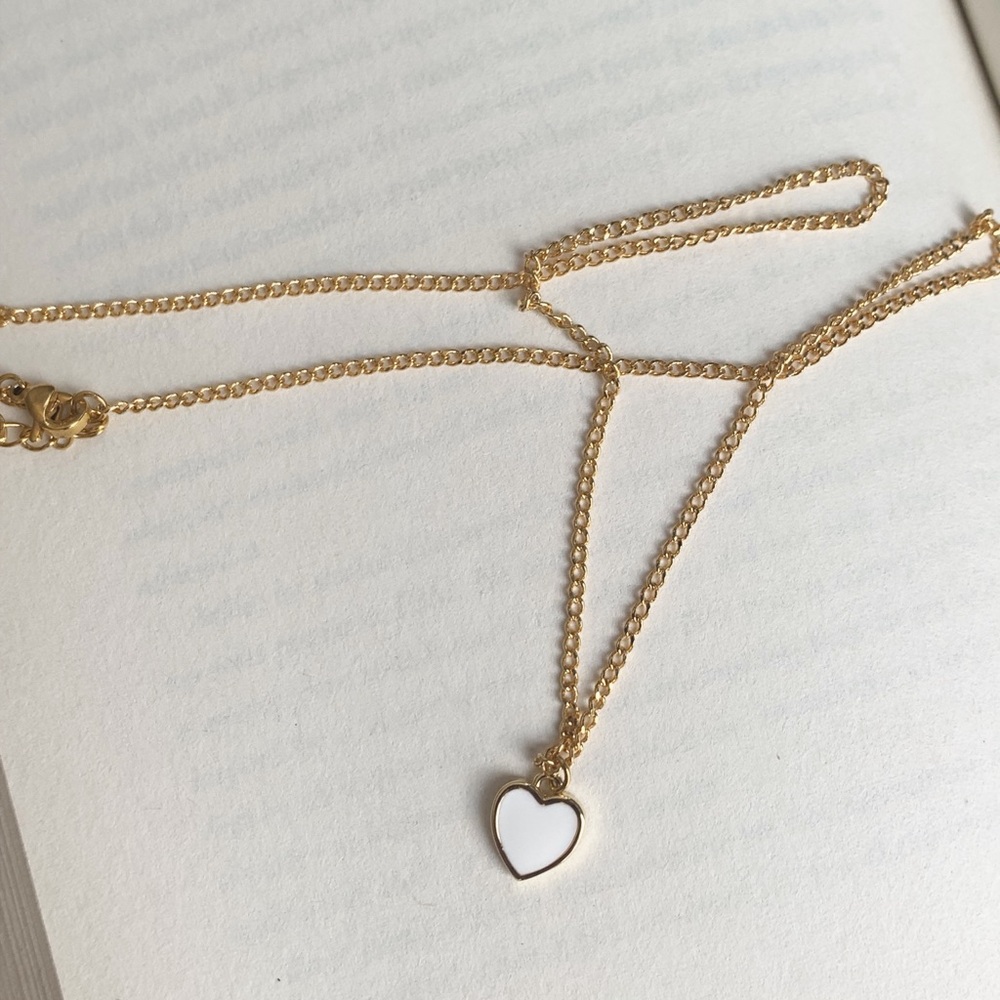 Gold Heart Pendant Necklace (New) 16-18”